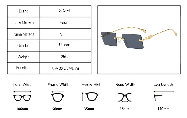 Title 1, Fashion Rimless Cut Edge New Gradual Change Sun...