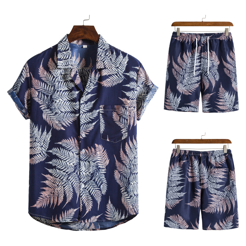 Title 8, Hawaiian Series Beach Style Short-sleeved Shirt...