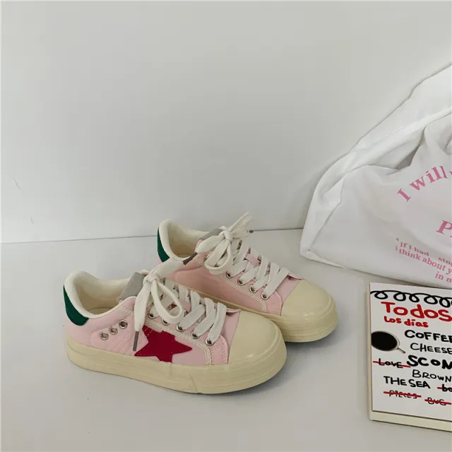All matching Spring New Low top Sports Casual Canvas Shoes Pink - Shop at LoveMi