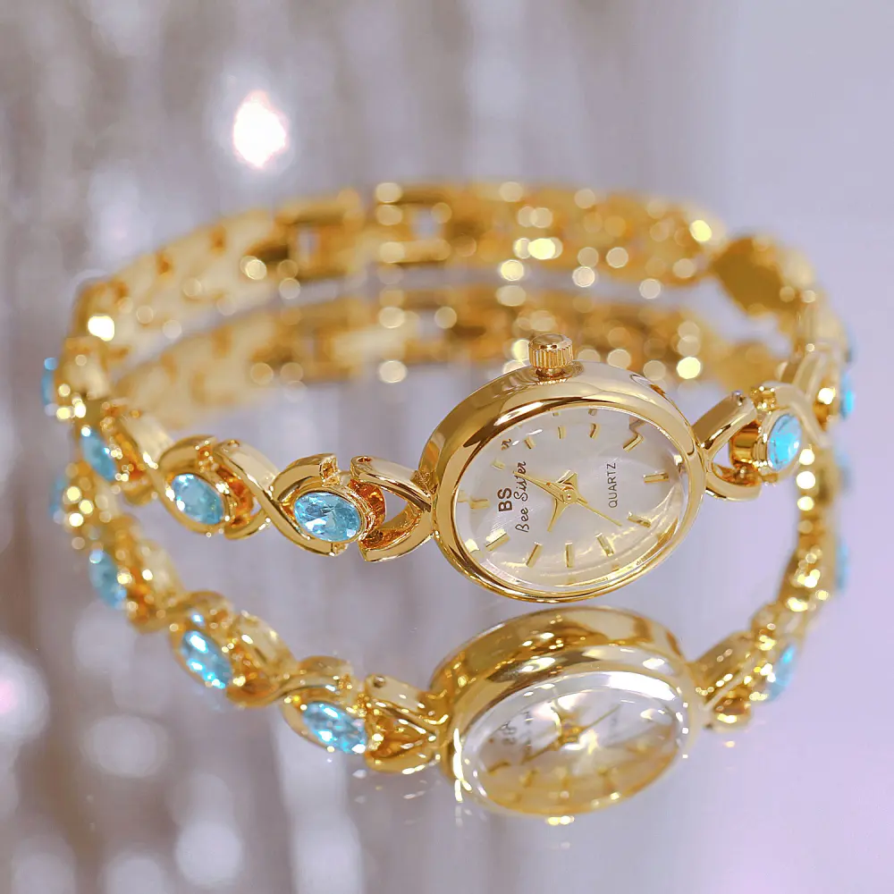 Oval Ice Crushing Glacier Sapphire Small Light Luxury Watch