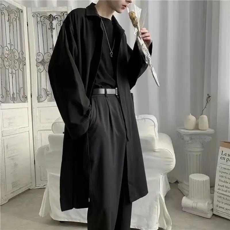 Autumn Thin Overknee Trench Coat Men's Mid-length