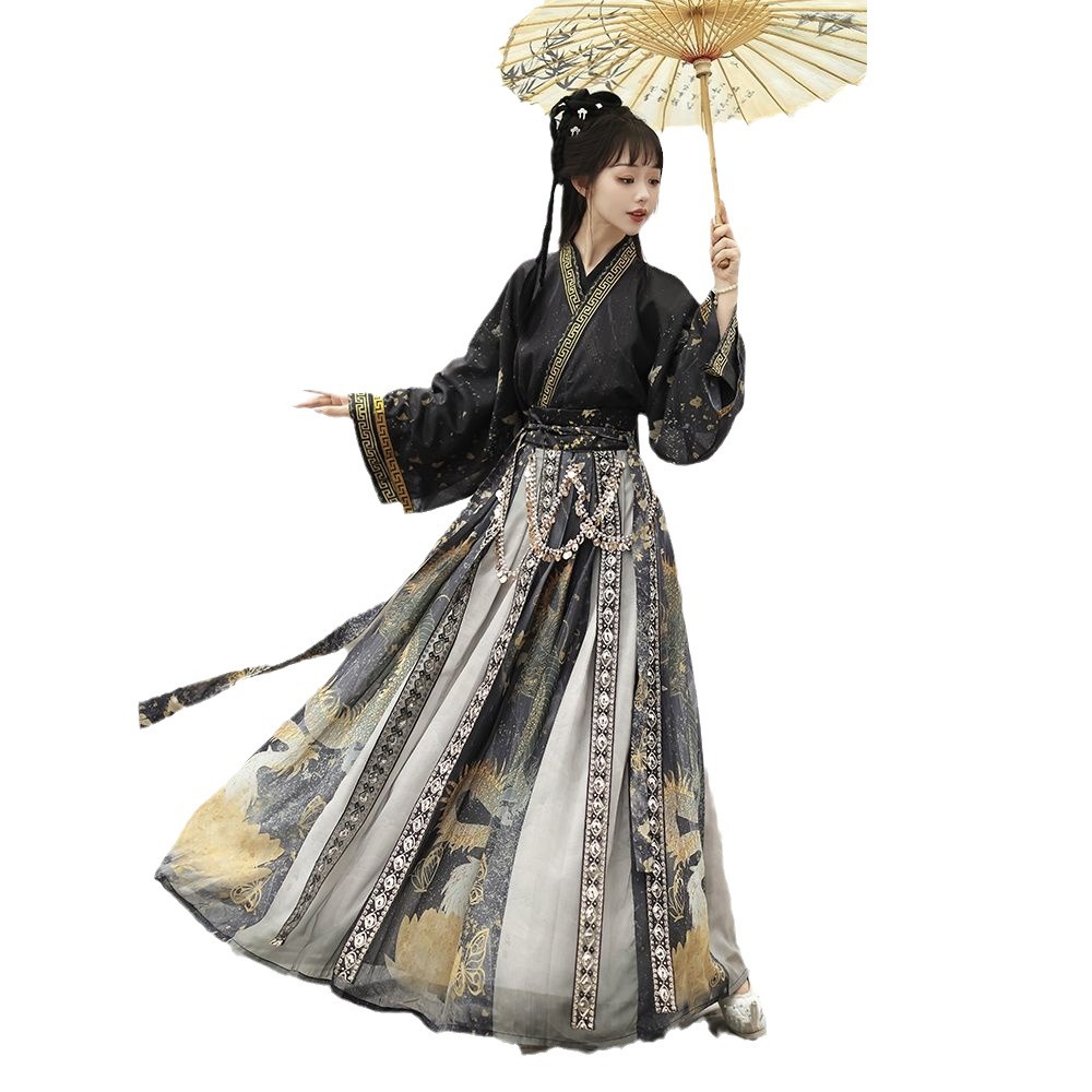 Qi Waist Robe Skirt Graceful And Astonishing Hanfu Set