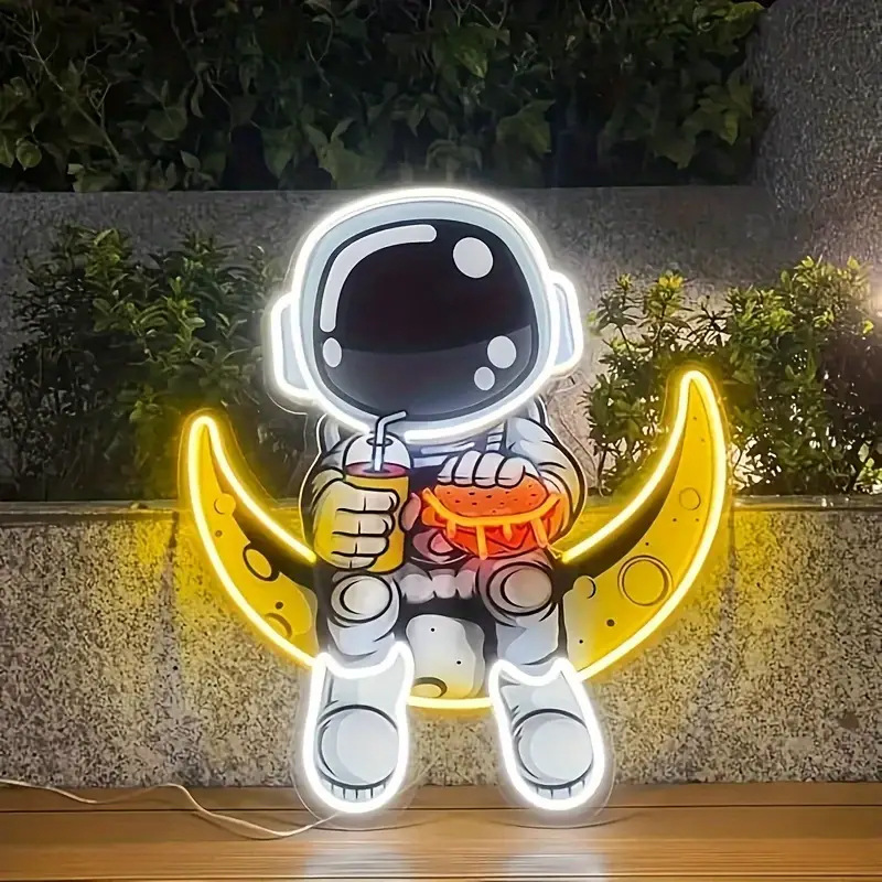 Printed Neon Light Smoking Monkey LED Astronaut Neon Light