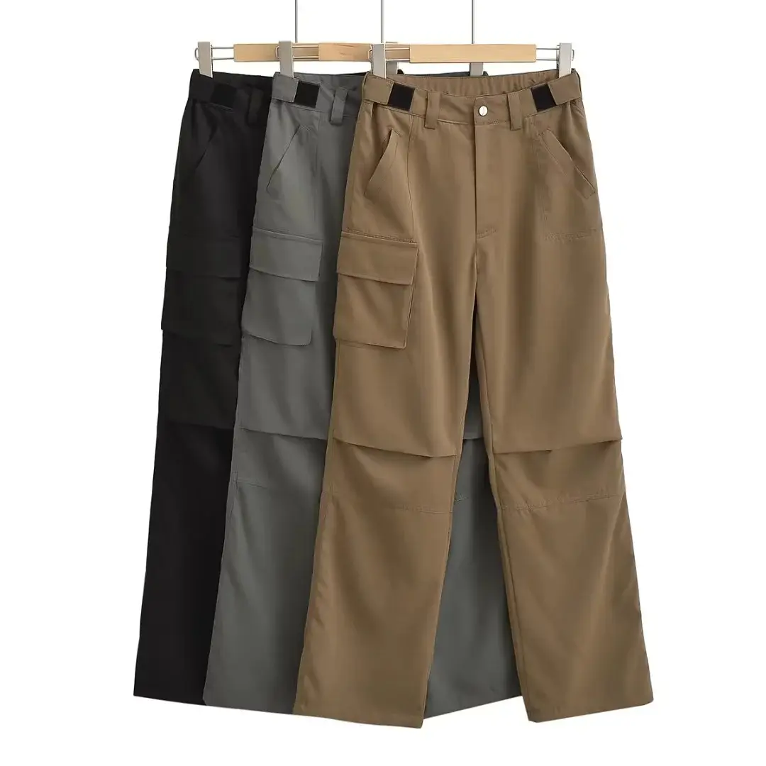Adjustable Velcro Overalls Pocket Loose Casual Pants