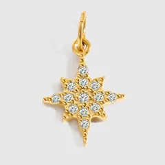 Full Diamond Stainless Steel Ornament Accessories Letter Number Pendant Diy - Blind Star - View 1