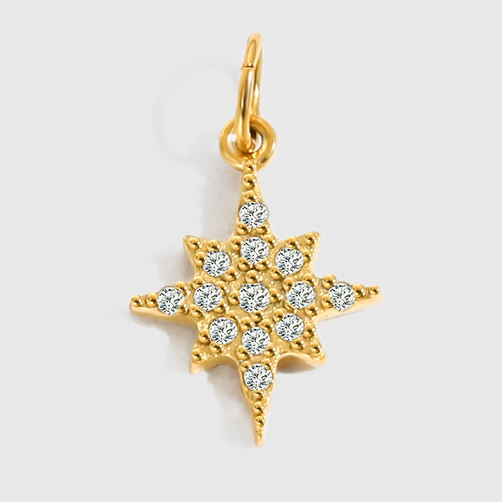 Full Diamond Stainless Steel Ornament Accessories Letter Number Pendant Diy - Blind Star