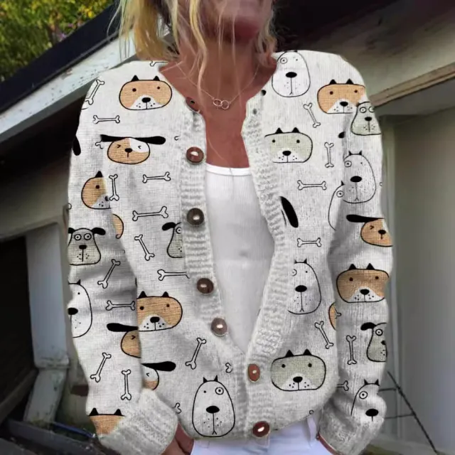 Creative Animal Print Shading Women's Cardigan Sweater 2 Models E044 - Shop at LoveMi