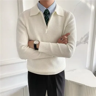 Men's All-match Solid Color Sweater Pullover Sweater
