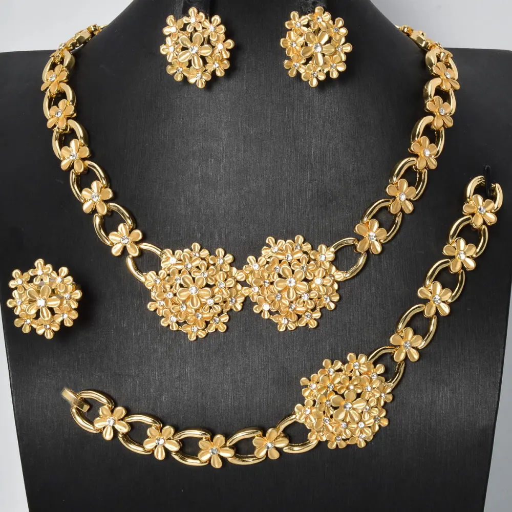 Trendy Floral Jewelry Adorned with Diamonds