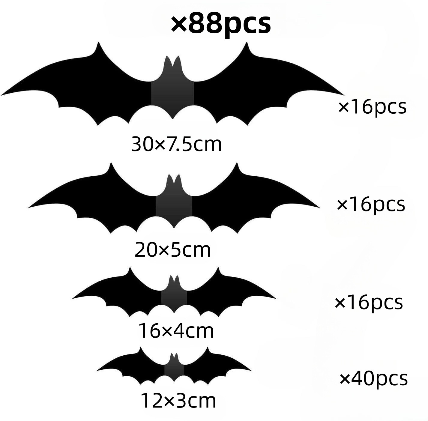 3D Bat Wall Decoration 88 Pieces DIY Bat Halloween