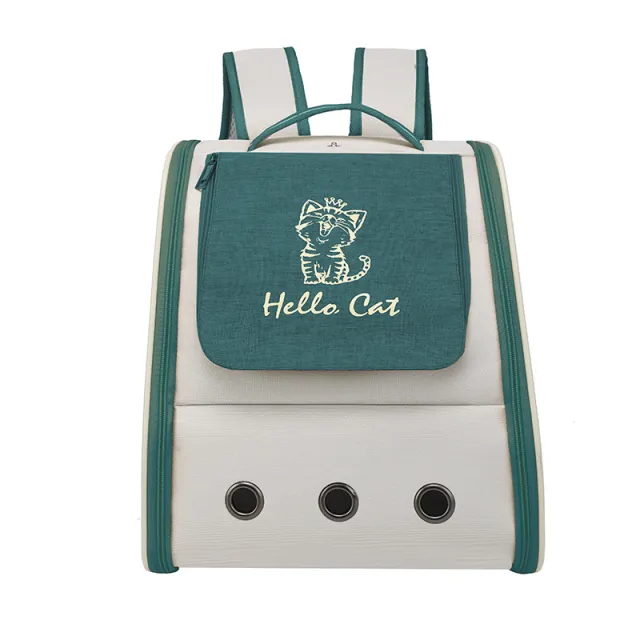 Classic Double Back Pet Cat Bag Foldable Breathable Multifunctional Fashion All match Green - Shop at LoveMi