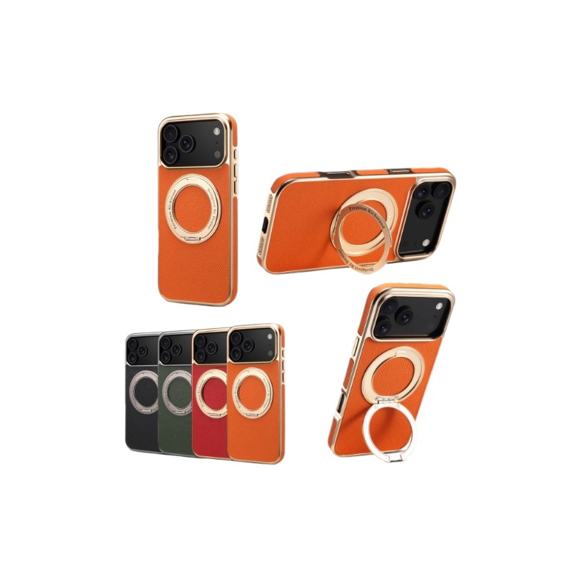 Denior Genuine Leather Electroplating Magnetic Phone Case