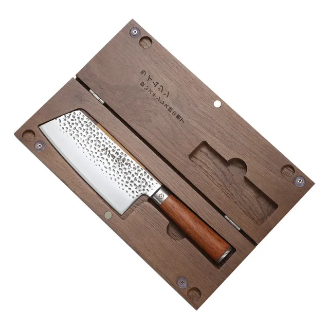 Household Minimalist Wooden Handle Kitchen Knife Silver - Shop at LoveMi