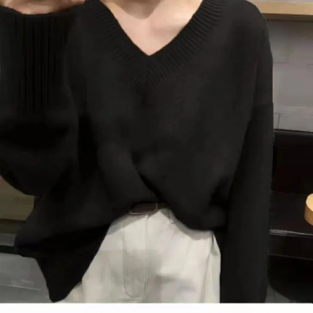 Women's Sweater Fall And Winter Outer Wear Top Black - Shop at LoveMi