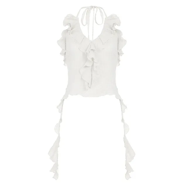 Summer Beach Vacation Style Backless Sexy Short Sling White - Shop at LoveMi