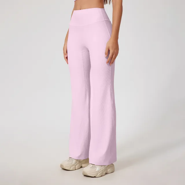 High Waist Thread Shaping Micro pull Fitness Sports Tight Trousers For Women Pink Peony - Shop at LoveMi