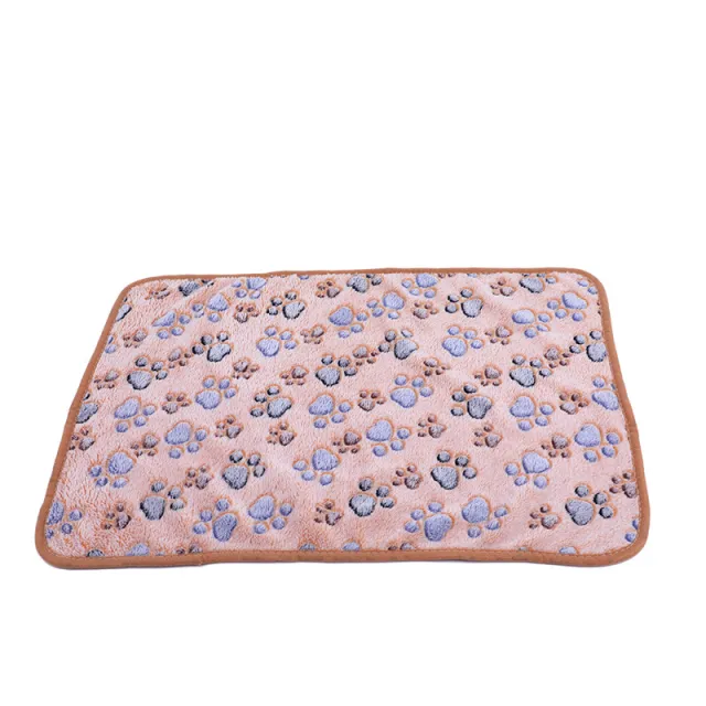 Pet Blanket Dogs And Cats Flannel Blanket Autumn And Winter Warm Blanket Floor Mat Brown Dog'S Paw Blanket - Shop at LoveMi