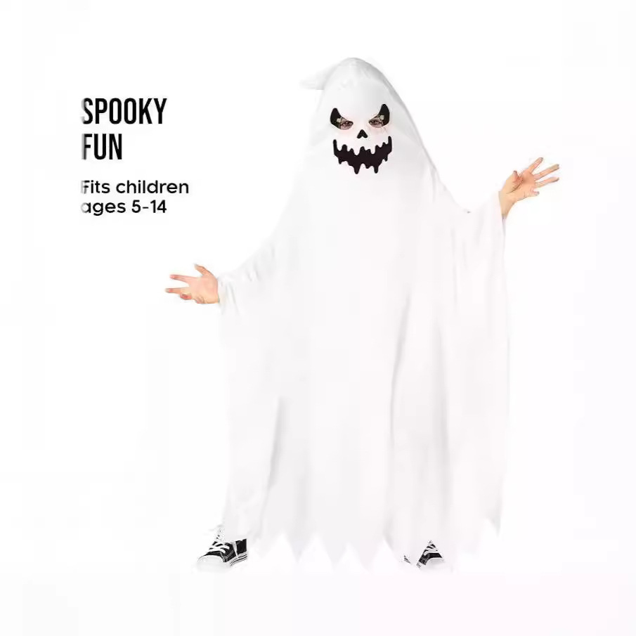 Title 4, Halloween Ghost Face Pullover Cloak Play