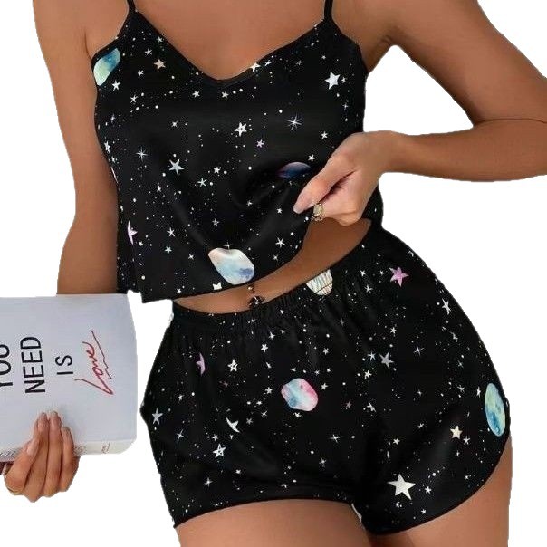 Leopard Print Camisole Pajama Set For Women - Image 8