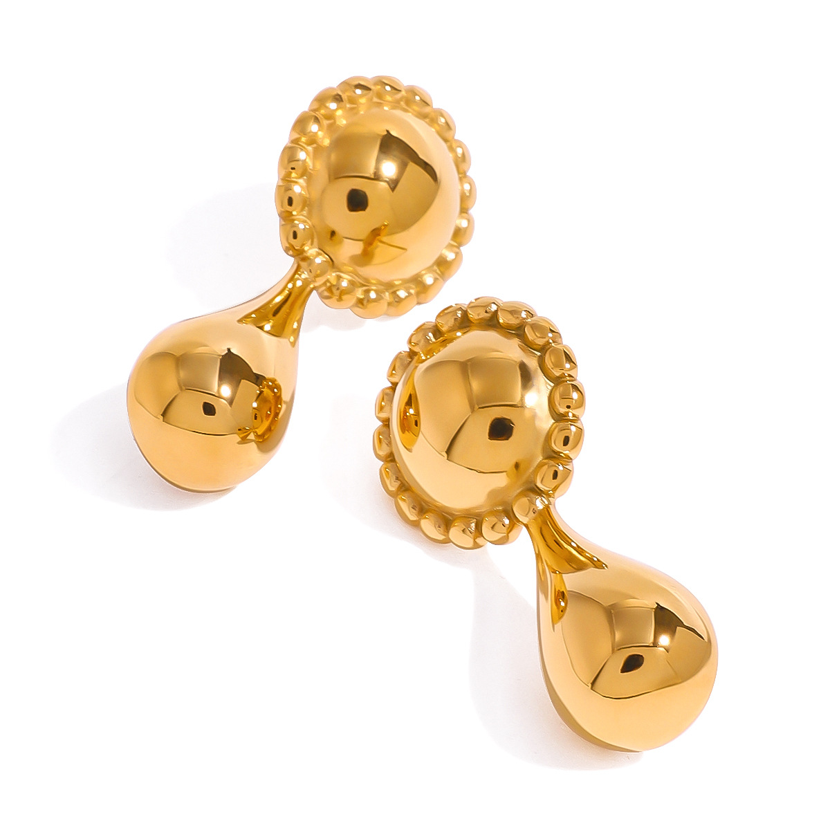 Stainless Steel Dropper Geometric Ear Studs