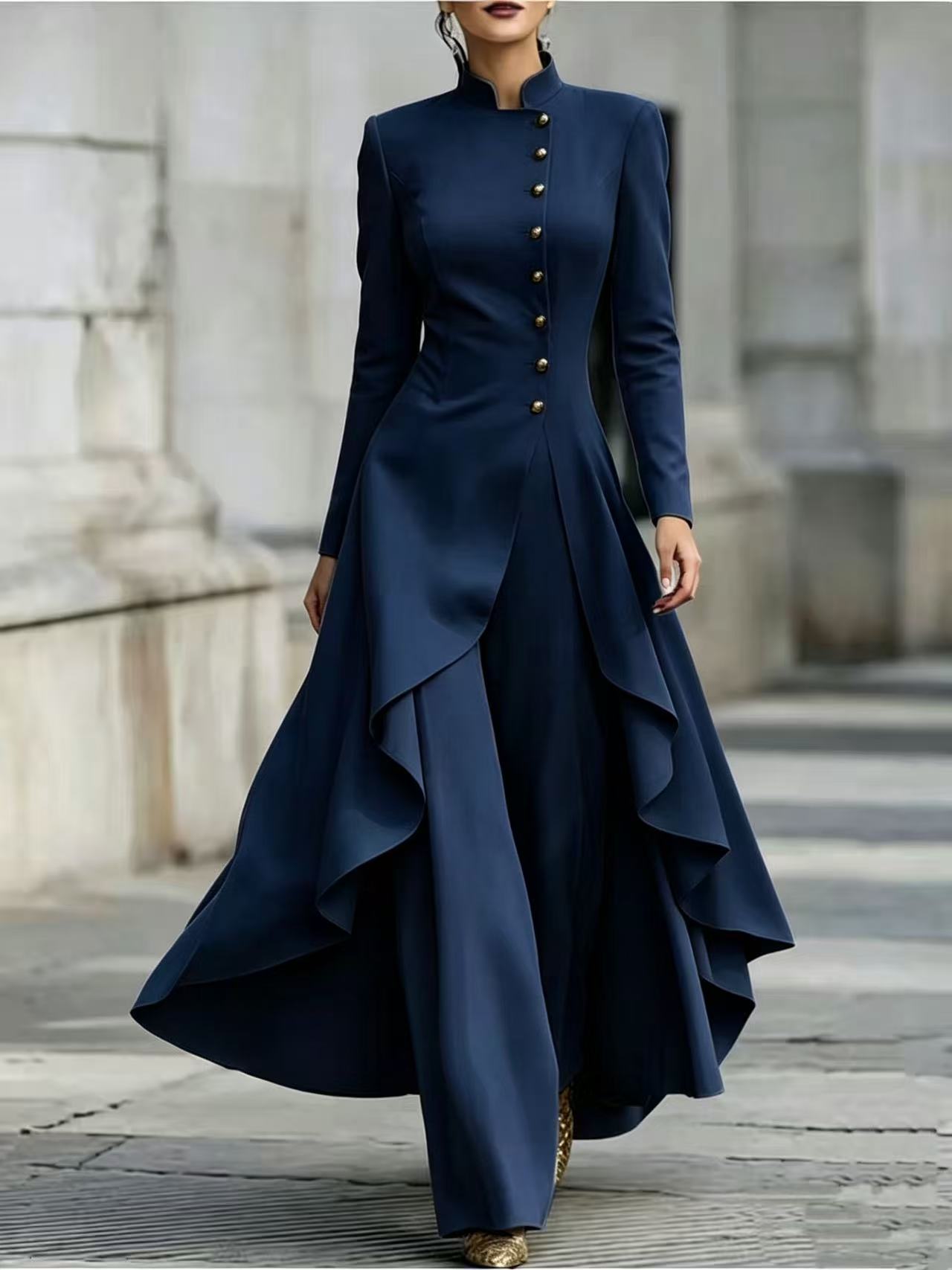 Fashionable Solid-color Belted Suit Set For Women 3