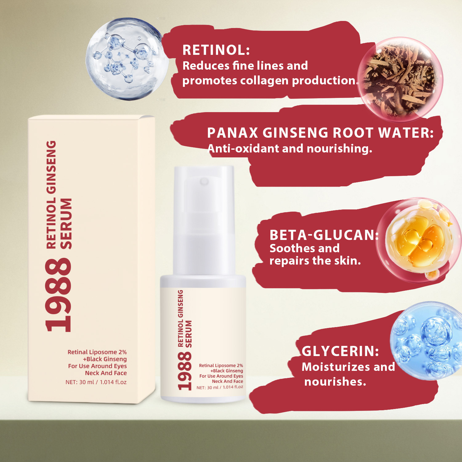 Retinol Ginseng 30ml Neutral Packaging