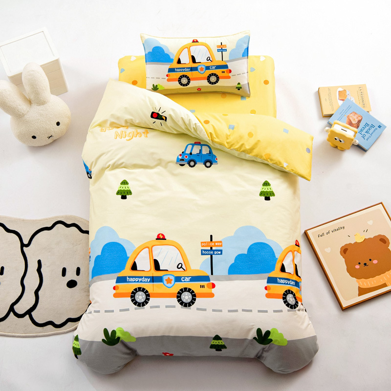 Cotton Kindergarten Three-piece Bedding Set