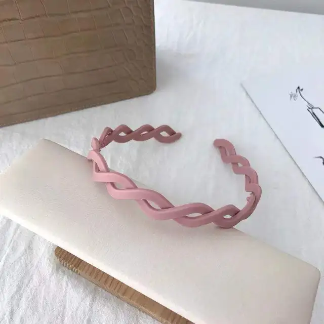 New Minimalistic Headdress Candy Color Plastic Headband 2 Pink - Shop at LoveMi