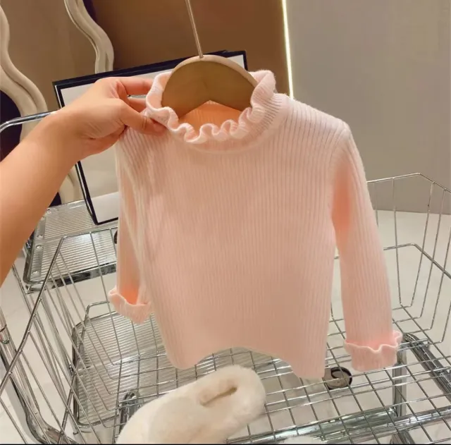 Spring And Autumn New Baby Knitted Top Light Pink - Shop at LoveMi