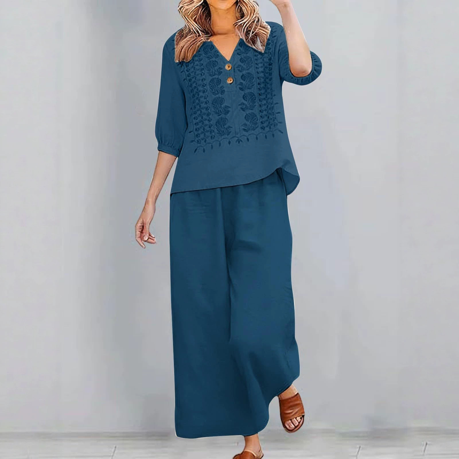 Womens Printed Plus-Size T-Shirt Set