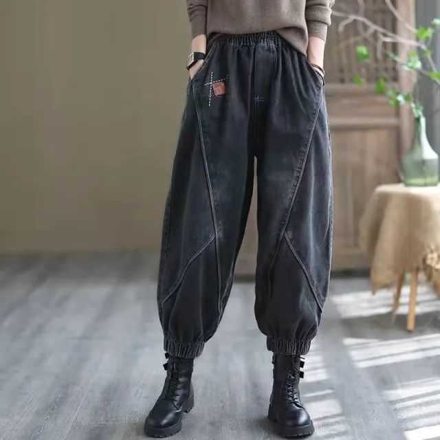 High Waist Wide Leg Pants Loose Oversized Jeans Black - Shop at LoveMi