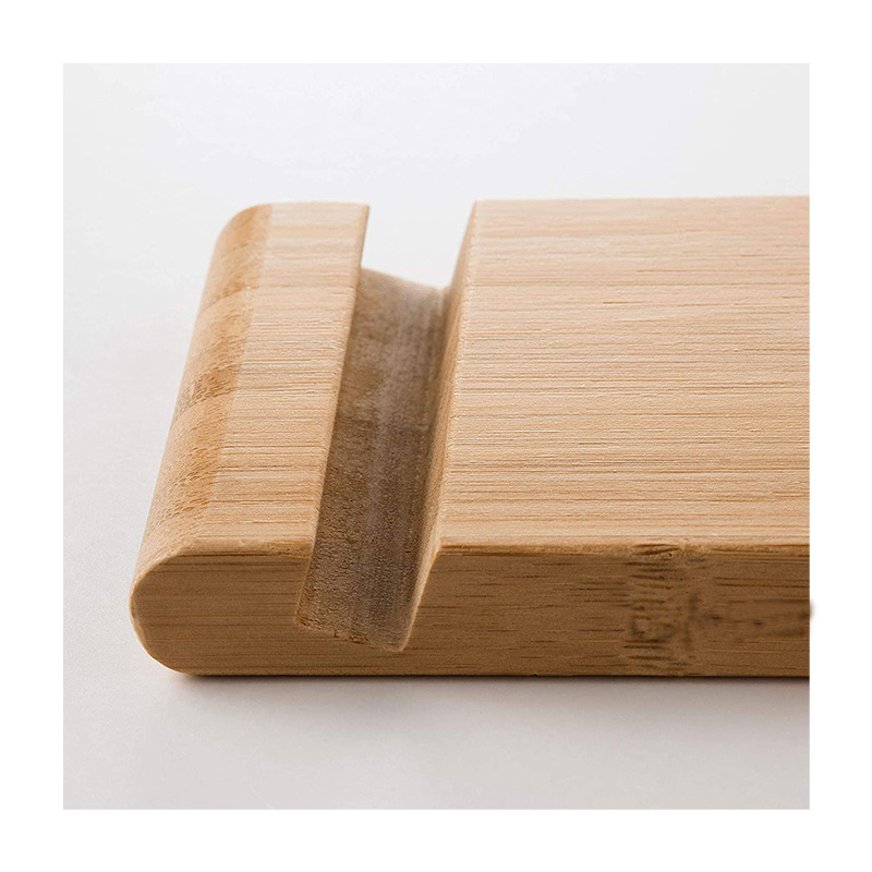 Bamboo Mobile Phone Bracket Double Slot Wood Color