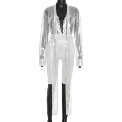 Cross-border Trendy Tied Top Fifth Tight Pants Two-piece Suit - Silver - View 1