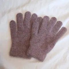 Women's Winter Finger Knitting Cute Monochrome Girl Versatile Pure Color Warm Gloves - Milk Coffee - View 1
