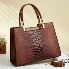 Women's Fashion Crocodile Pattern Shoulder Crossbody Handbag - Yellow - View 1