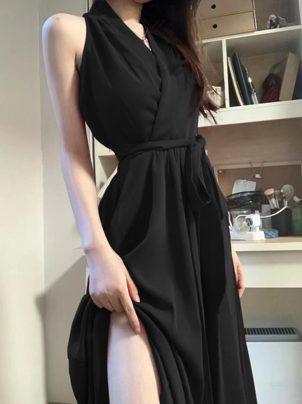 A-line Mature-style Waist-cinching Tied Figure-hugging Midi Dress 1b533bdc F874 4d10 8962 280a271115c0