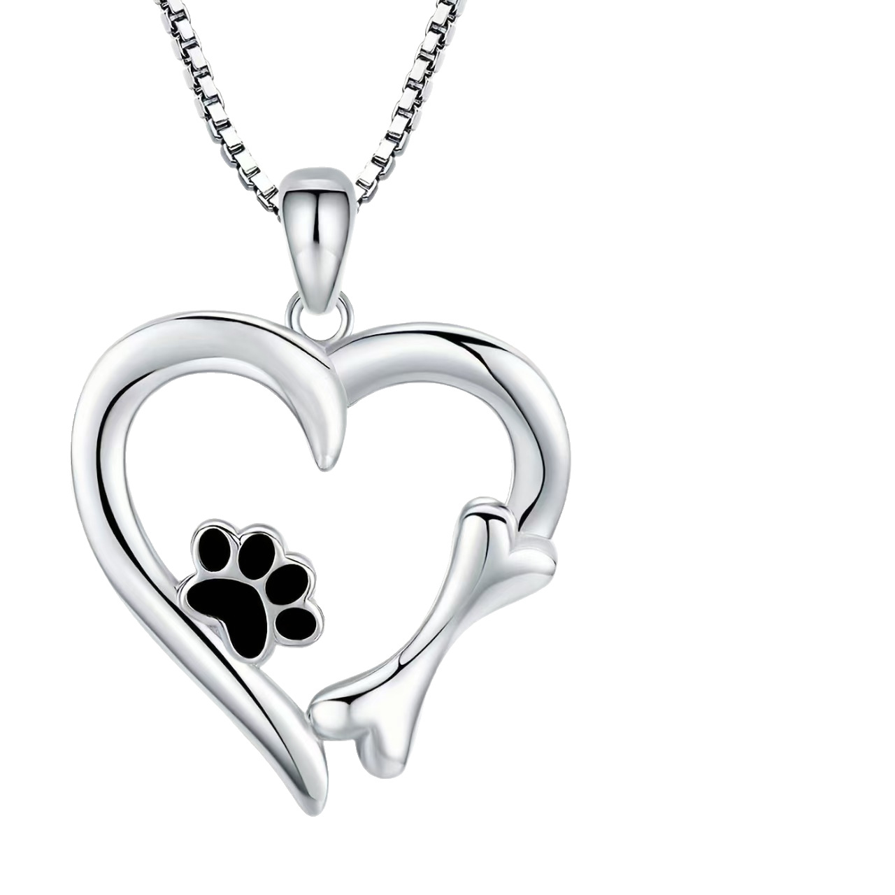 Versatile Simple Heart-Shaped Pendant Necklace For Pet Lovers