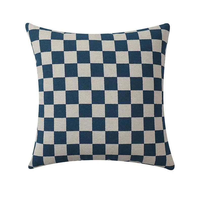 Chenille Checkerboard Single-Sided Cover Geometric Minimalist Bedroom Pillow Case
