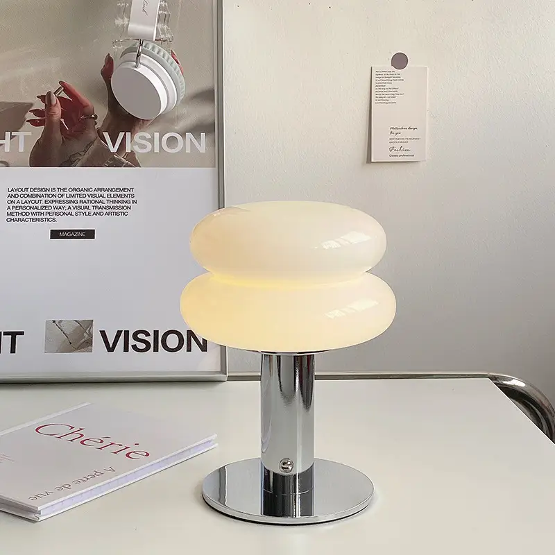 Glass Mushroom Charging Small Night Lamp