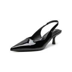 Elegant Small Pointed-toe Low-cut High Heel Pumps Women's Spring - Black - View 1