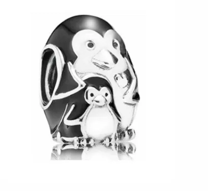 Cooperized Silver Animal Series Penguin Fashion Temperament Bracelet Bracelet String Beads Sub DIY Accessories - B4