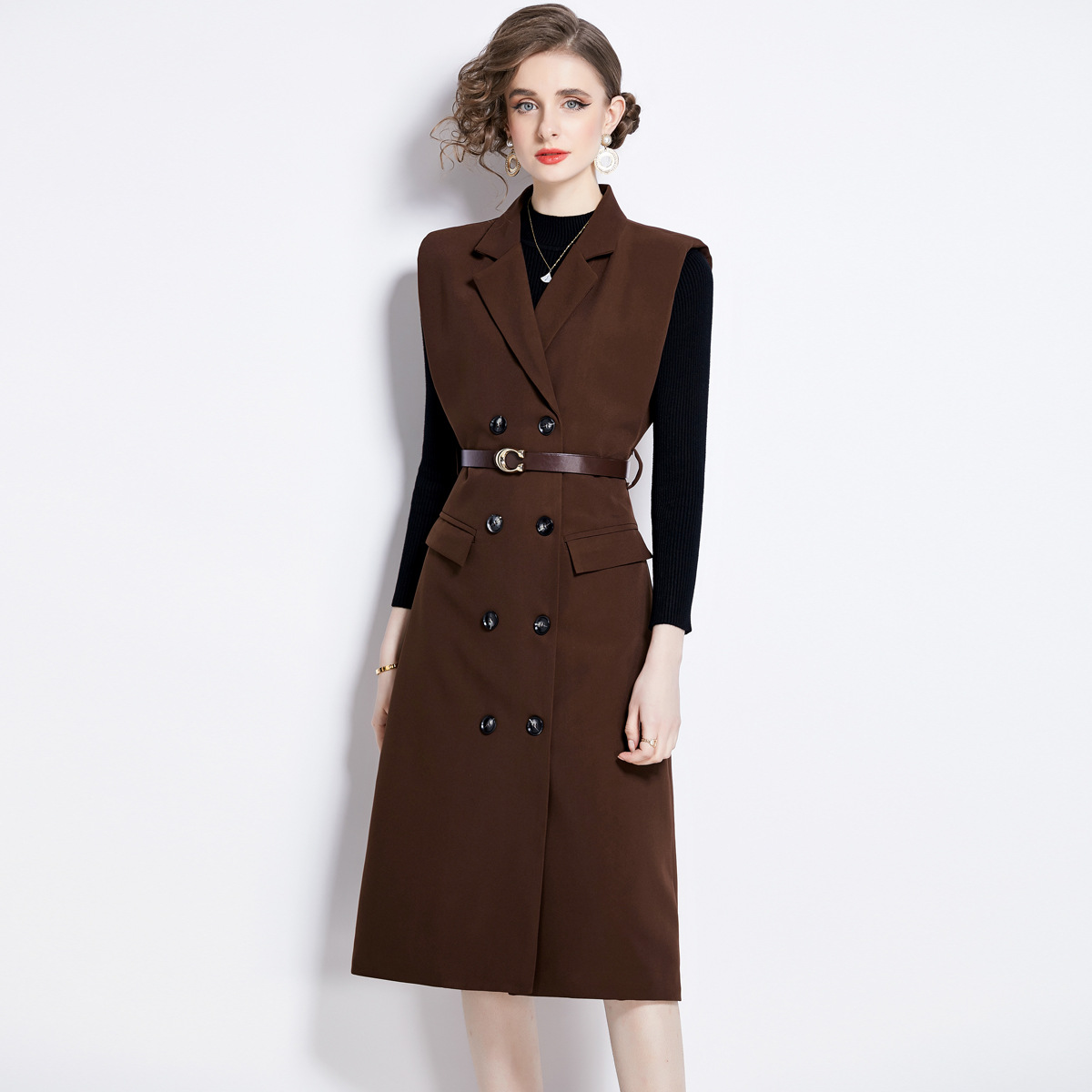 Sleeveless Knitted Midi Dress, picture 3 of 5