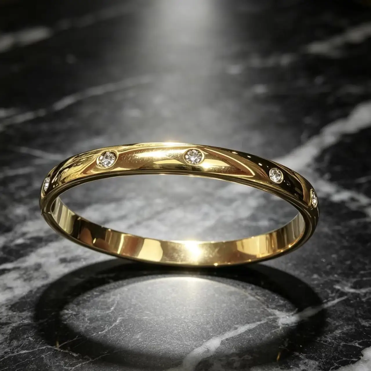 Zircon Plain Ring Bracelet Womens Jewelry