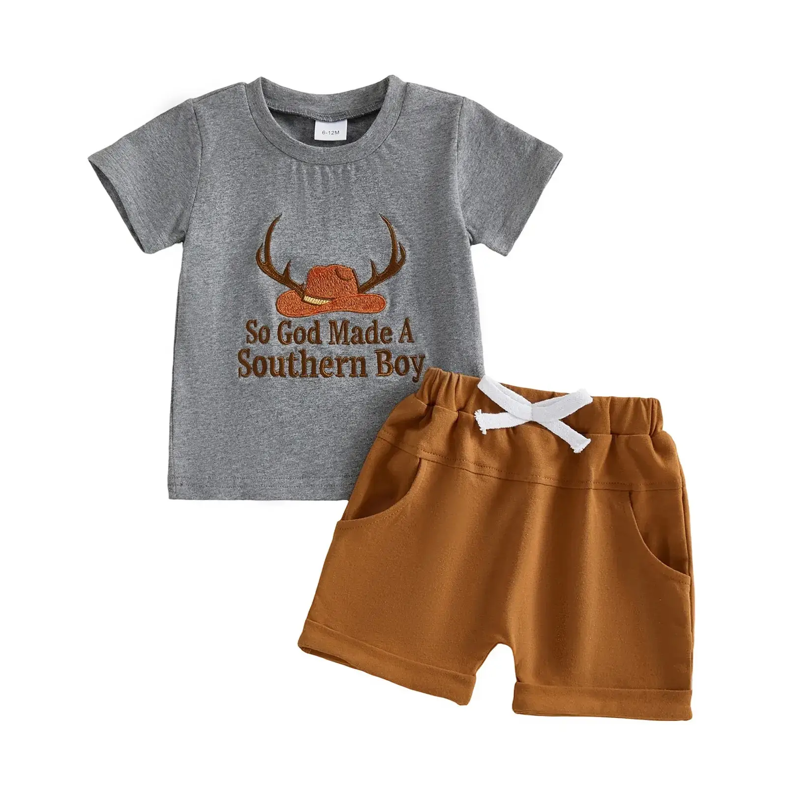 Casual Retro-pattern Embroidered Childrens Set