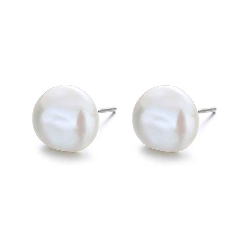 Sterling Silver S925 Pearl Stud Earrings Simple Fashion