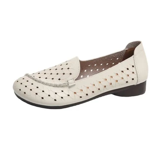 Hollow Pumps Breathable Middle aged And Elderly Soft Bottom White - Shop at LoveMi