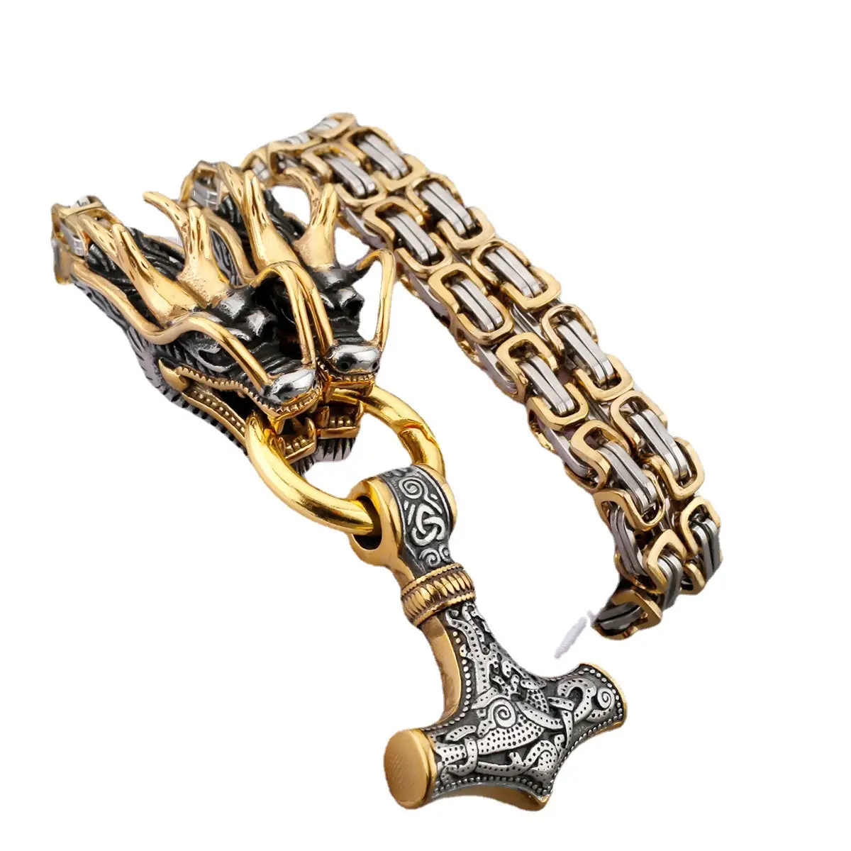 Titanium Steel Pendant Dragon Head Chain Stainless Steel Necklace