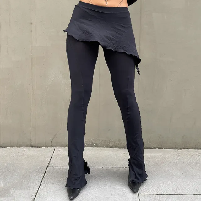 Tight Low Waist Cropped Trousers Black - Shop at LoveMi