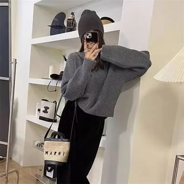 Design Zipper Hooded Sweater Women Gray - Shop at LoveMi