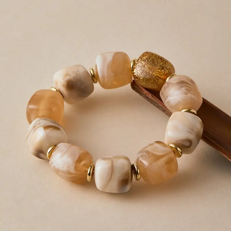 Amber-colored Color-block Bracelet DIY Resin